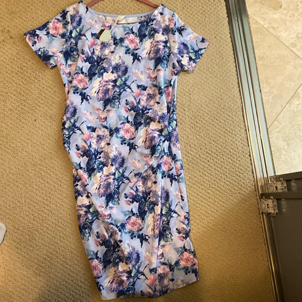 Pink Blush maternity floral dress